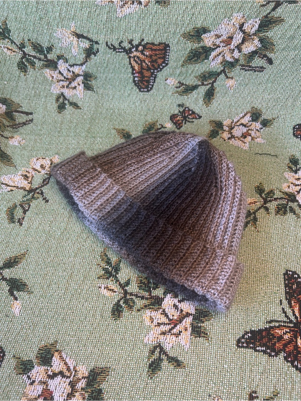 Handcrafted Gradient Gray Crochet Beanie - Winter Hat One Size Unisex